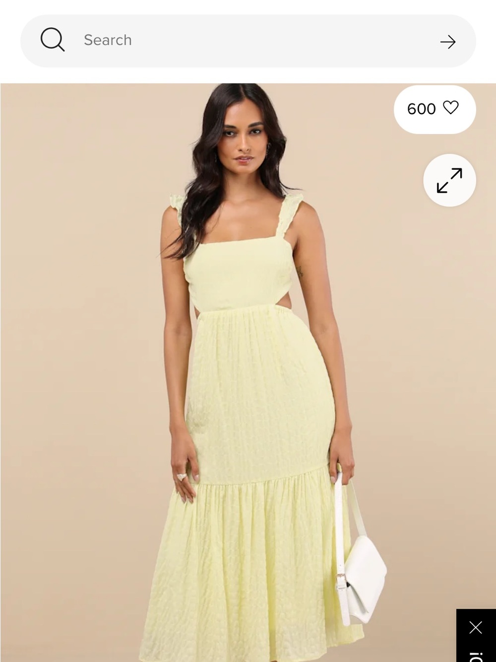Dreamiest Darling Yellow Smocked Tie-Back Tiered Midi Dress